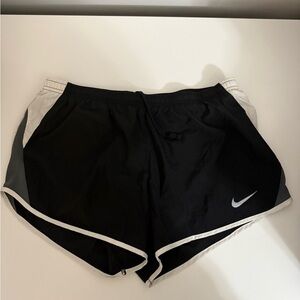 Nike Women's Black and White Athletic Shorts